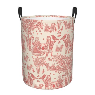Egyedi francia vidéki Toile De Jouy mosodai kosár Összecsukható, nagy kapacitású ruhatároló motívumok babatartó