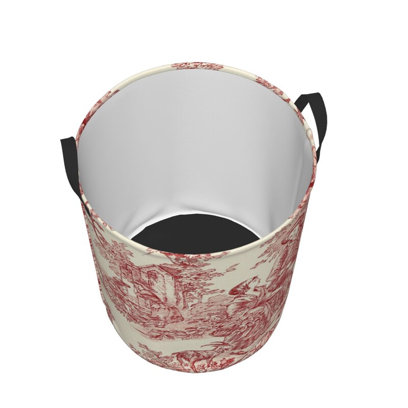 Egyedi francia vidéki Toile De Jouy mosodai kosár Összecsukható, nagy kapacitású ruhatároló motívumok babatartó