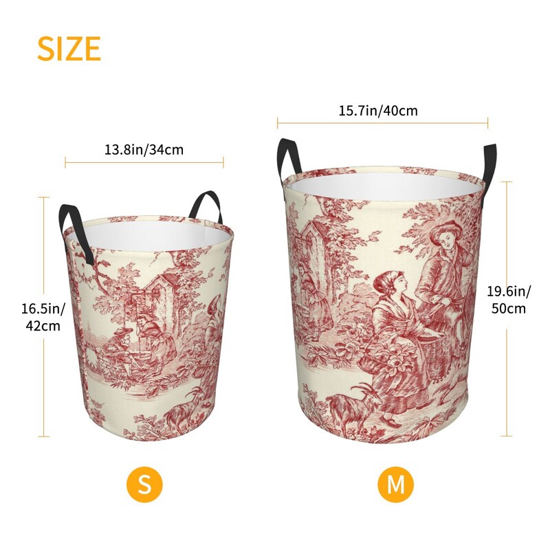 Egyedi francia vidéki Toile De Jouy mosodai kosár Összecsukható, nagy kapacitású ruhatároló motívumok babatartó