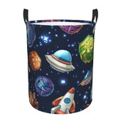 Összecsukható szennyeskosár Képregény tér bolygókkal Űrhajókkal Piszkos ruhák Játékok Tároló Vödör Ruhásszekrény Ruharendező akadály