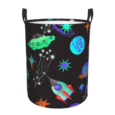 Összecsukható szennyeskosár Képregény tér bolygókkal Űrhajókkal Piszkos ruhák Játékok Tároló Vödör Ruhásszekrény Ruharendező akadály