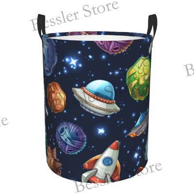 Összecsukható szennyeskosár Képregény tér bolygókkal Űrhajókkal Piszkos ruhák Játékok Tároló Vödör Ruhásszekrény Ruharendező akadály
