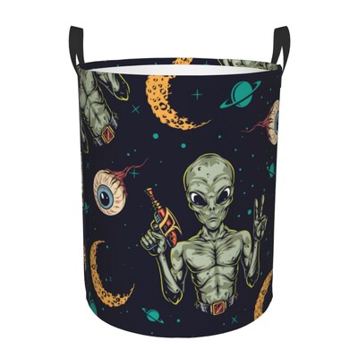 Összecsukható szennyeskosár Képregény tér bolygókkal Űrhajókkal Piszkos ruhák Játékok Tároló Vödör Ruhásszekrény Ruharendező akadály