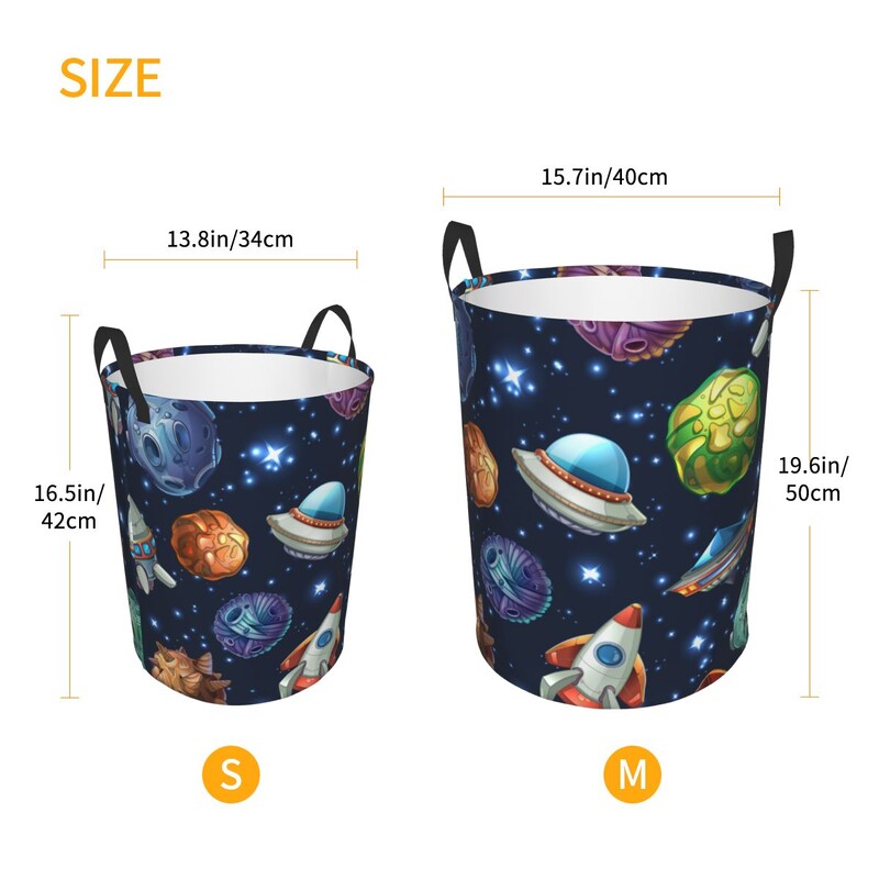 Összecsukható szennyeskosár Képregény tér bolygókkal Űrhajókkal Piszkos ruhák Játékok Tároló Vödör Ruhásszekrény Ruharendező akadály