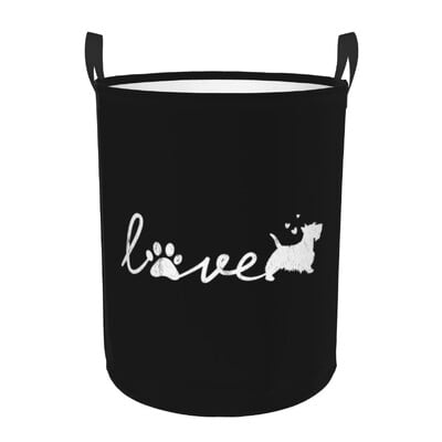 I Love My Scotties skalbinių krepšelis Sulankstomas škotų terjerų šunų drabužiai, trukdantys žaislai, laikymo dėžės