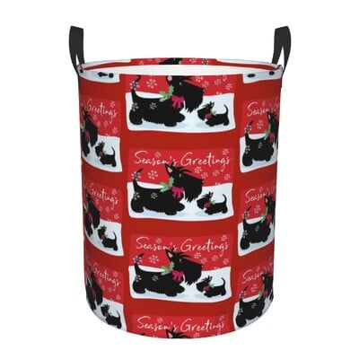 I Love My Scotties skalbinių krepšelis Sulankstomas škotų terjerų šunų drabužiai, trukdantys žaislai, laikymo dėžės