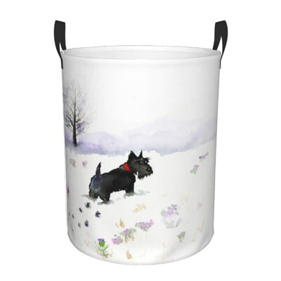 I Love My Scotties skalbinių krepšelis Sulankstomas škotų terjerų šunų drabužiai, trukdantys žaislai, laikymo dėžės