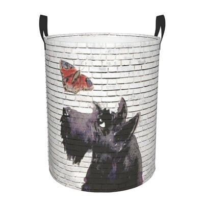 I Love My Scotties skalbinių krepšelis Sulankstomas škotų terjerų šunų drabužiai, trukdantys žaislai, laikymo dėžės