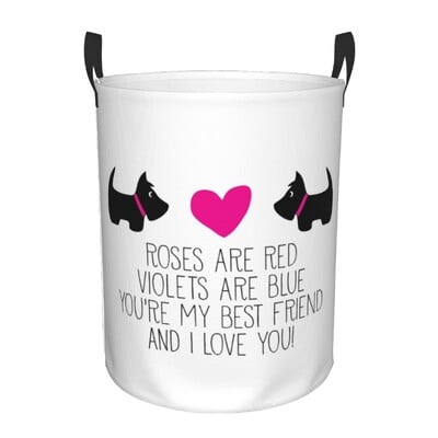 I Love My Scotties skalbinių krepšelis Sulankstomas škotų terjerų šunų drabužiai, trukdantys žaislai, laikymo dėžės