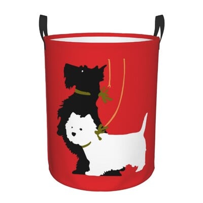 I Love My Scotties skalbinių krepšelis Sulankstomas škotų terjerų šunų drabužiai, trukdantys žaislai, laikymo dėžės