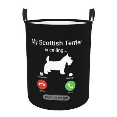 I Love My Scotties skalbinių krepšelis Sulankstomas škotų terjerų šunų drabužiai, trukdantys žaislai, laikymo dėžės