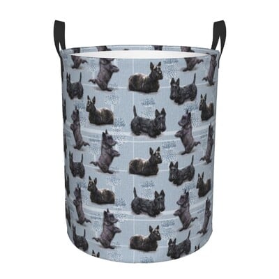 I Love My Scotties skalbinių krepšelis Sulankstomas škotų terjerų šunų drabužiai, trukdantys žaislai, laikymo dėžės