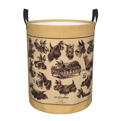 I Love My Scotties skalbinių krepšelis Sulankstomas škotų terjerų šunų drabužiai, trukdantys žaislai, laikymo dėžės