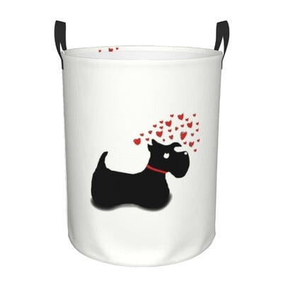 I Love My Scotties skalbinių krepšelis Sulankstomas škotų terjerų šunų drabužiai, trukdantys žaislai, laikymo dėžės