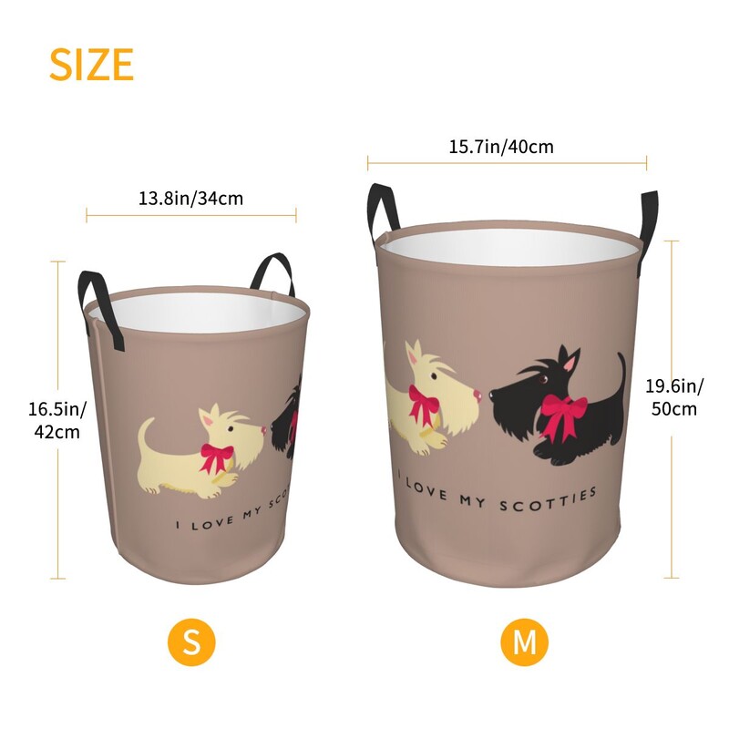 I Love My Scotties skalbinių krepšelis Sulankstomas škotų terjerų šunų drabužiai, trukdantys žaislai, laikymo dėžės