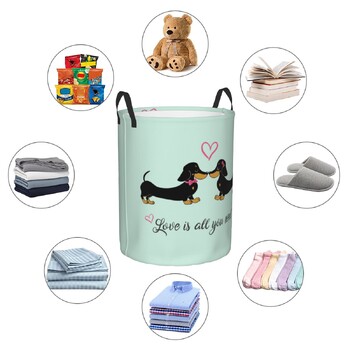 Προσαρμοσμένο The Dachshund Laundry Hamper Καλάθι αποθήκευσης ρούχων Badger Sausage Wiener Dogs Toys Organizer για παιδιά