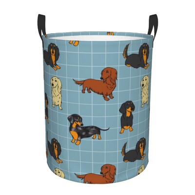 Coș de rufe personalizat cu teckel, coș mare de depozitare pentru haine, bursuc, cârnați, câini, jucării, coș organizator pentru copii