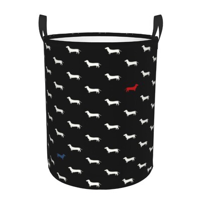 Coș de rufe personalizat cu teckel, coș mare de depozitare pentru haine, bursuc, cârnați, câini, jucării, coș organizator pentru copii