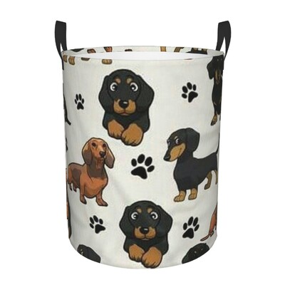 Coș de rufe personalizat cu teckel, coș mare de depozitare pentru haine, bursuc, cârnați, câini, jucării, coș organizator pentru copii
