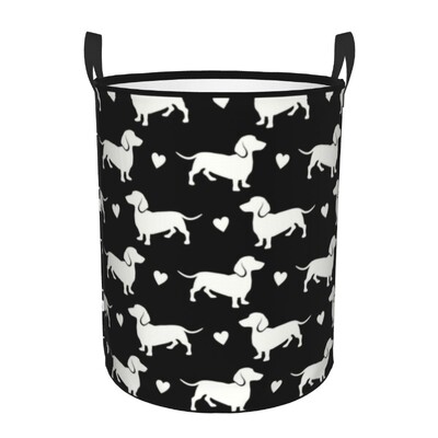 Coș de rufe personalizat cu teckel, coș mare de depozitare pentru haine, bursuc, cârnați, câini, jucării, coș organizator pentru copii