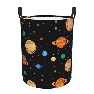 Prilagođena slatka košara za rublje s uzorkom planeta, sklopiva svemirska galaksija, kočnica za odjeću, igračka, posuda za pohranu za dječju sobu