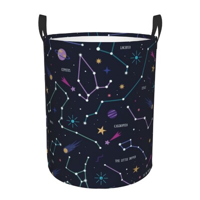 Prilagođena slatka košara za rublje s uzorkom planeta, sklopiva svemirska galaksija, kočnica za odjeću, igračka, posuda za pohranu za dječju sobu