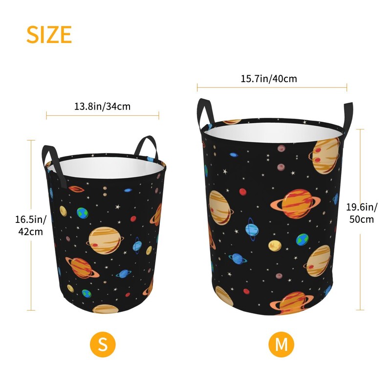 Prilagođena slatka košara za rublje s uzorkom planeta, sklopiva svemirska galaksija, kočnica za odjeću, igračka, posuda za pohranu za dječju sobu