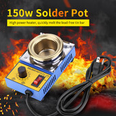 150W Solder Pot Soldering Bath Plate Titanium 50mm 200-450℃ Solder Bath Solder Pot Solder Pot Soldering
