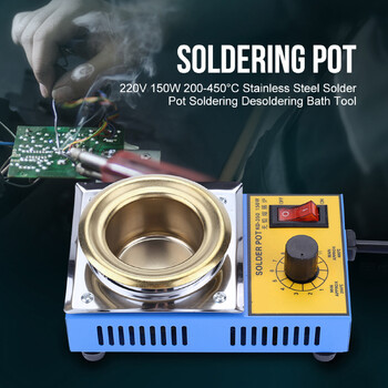 150W Solder Pot Soldering Bath Plate Titanium 50mm 200-450℃ Solder Bath Solder Pot Solder Pot Soldering