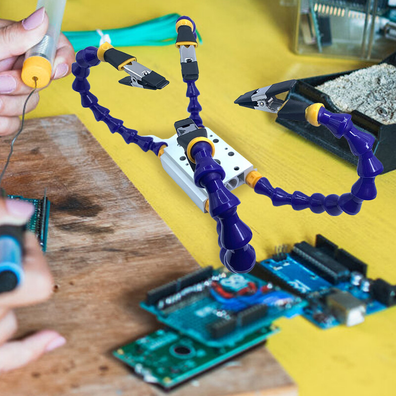 Suoliuko spaustukas stalo gnybtas litavimo pagalbinės rankos su 2/4/6 vnt lanksčiomis rankenomis, trečiųjų rankų įrankis, aliuminio lydinio PCB litavimo laikiklis