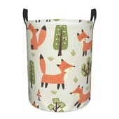 Αναδιπλούμενο καλάθι ρούχων για βρώμικα ρούχα Cute Little Fox and Forest Tree Storage Hamper Kids Baby Home Organizer