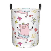 Πτυσσόμενο καλάθι ρούχων για βρώμικα ρούχα Princess Piggy Piggy Ballet Crown Magic Pig Storage Hamper Kids Baby Home Organizer