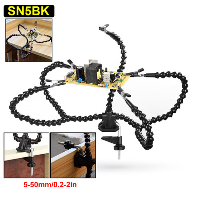 Toolour Helping Hands Spájkovací nástroj Tretie ruky Spájkovacie flexibilné ramená s 3-násobnou lupou Upínacia základňa Zvárací držiak PCB