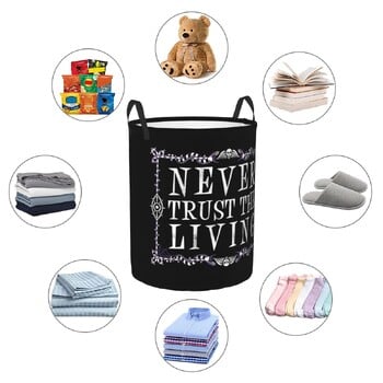 Προσαρμοσμένο Ποτέ μην εμπιστεύεστε The Living Laundry Hamper Καλάθι αποθήκευσης ρούχων Goth Occult Απόκριες μάγισσας Αποσπάσματα με παιχνίδια Οργανωτής κάδου