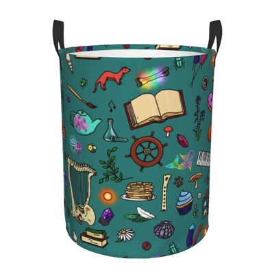 Egyedi Soha ne bízz az élőben Mosoda akadályozza a ruhákat Tárolókosár Goth Okkult Halloween Boszorkány Idézet Játéktároló Szervező