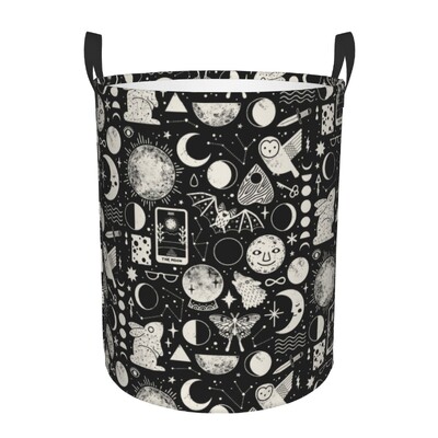 Egyedi Soha ne bízz az élőben Mosoda akadályozza a ruhákat Tárolókosár Goth Okkult Halloween Boszorkány Idézet Játéktároló Szervező