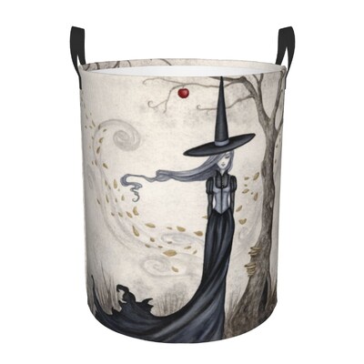 Egyedi Soha ne bízz az élőben Mosoda akadályozza a ruhákat Tárolókosár Goth Okkult Halloween Boszorkány Idézet Játéktároló Szervező