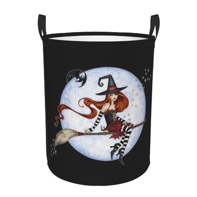 Egyedi Soha ne bízz az élőben Mosoda akadályozza a ruhákat Tárolókosár Goth Okkult Halloween Boszorkány Idézet Játéktároló Szervező