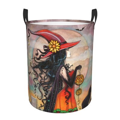 Egyedi Soha ne bízz az élőben Mosoda akadályozza a ruhákat Tárolókosár Goth Okkult Halloween Boszorkány Idézet Játéktároló Szervező