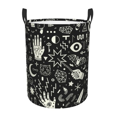 Egyedi Soha ne bízz az élőben Mosoda akadályozza a ruhákat Tárolókosár Goth Okkult Halloween Boszorkány Idézet Játéktároló Szervező