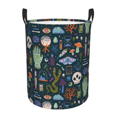 Egyedi Soha ne bízz az élőben Mosoda akadályozza a ruhákat Tárolókosár Goth Okkult Halloween Boszorkány Idézet Játéktároló Szervező