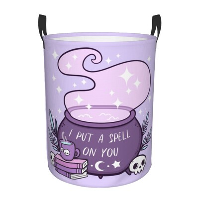 Egyedi Soha ne bízz az élőben Mosoda akadályozza a ruhákat Tárolókosár Goth Okkult Halloween Boszorkány Idézet Játéktároló Szervező