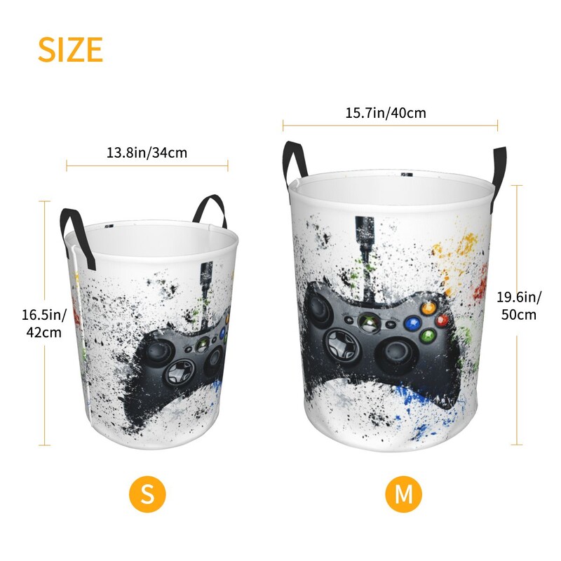 Egyedi nosztalgia játékvezérlő Mosodai akadály nagy tárolókosár Videojátékos játékos lányoknak fiúknak játékszervező