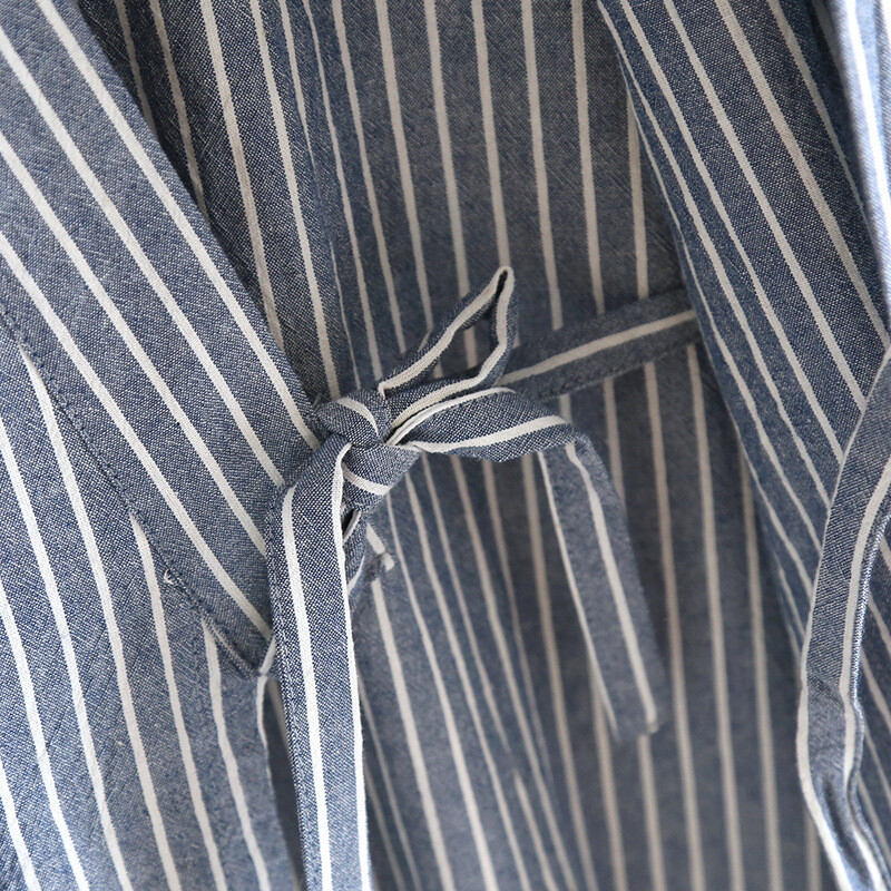 Japán nyakkendős kimonó köntös pizsama szett férfiaknak csíkos pamut laza nyári vékony rövid ujjú rövidnadrágok otthoni ruhák férfiaknak