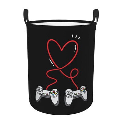 Egyedi Gamer Controller Mosodai határoló Ruhák Tárolókosár Nosztalgia Videojáték Vintage Gaming Toy Bin Szervező gyerekeknek