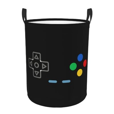 Egyedi Gamer Controller Mosodai határoló Ruhák Tárolókosár Nosztalgia Videojáték Vintage Gaming Toy Bin Szervező gyerekeknek