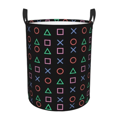 Egyedi Gamer Controller Mosodai határoló Ruhák Tárolókosár Nosztalgia Videojáték Vintage Gaming Toy Bin Szervező gyerekeknek