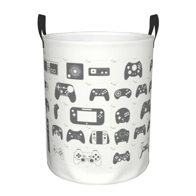 Egyedi Gamer Controller Mosodai határoló Ruhák Tárolókosár Nosztalgia Videojáték Vintage Gaming Toy Bin Szervező gyerekeknek