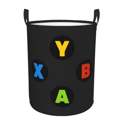 Egyedi Gamer Controller Mosodai határoló Ruhák Tárolókosár Nosztalgia Videojáték Vintage Gaming Toy Bin Szervező gyerekeknek