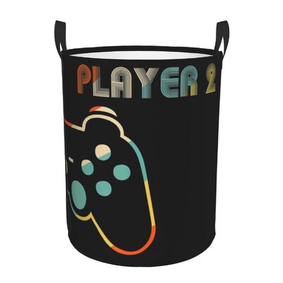 Egyedi Gamer Controller Mosodai határoló Ruhák Tárolókosár Nosztalgia Videojáték Vintage Gaming Toy Bin Szervező gyerekeknek